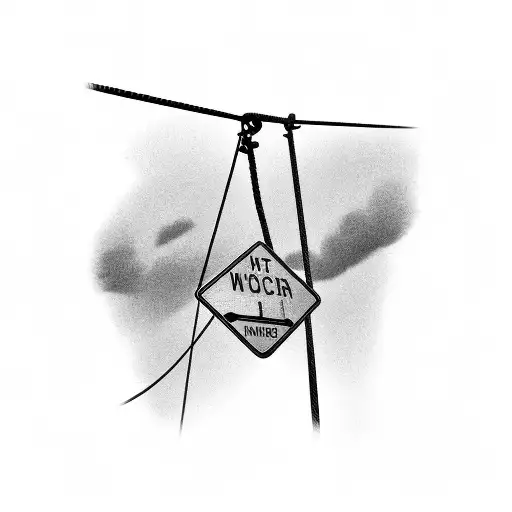 highway signs hanging from a rope tattoo design idea