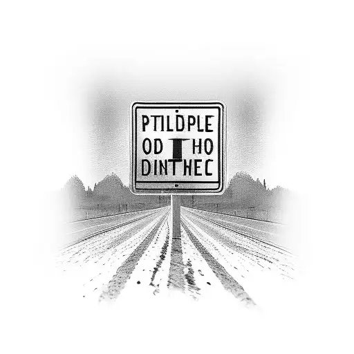 highway signs hanging from a rope tattoo design idea