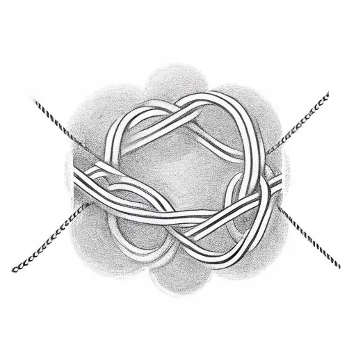 A rope intertwined with highway signs from different travel destinations tattoo design idea