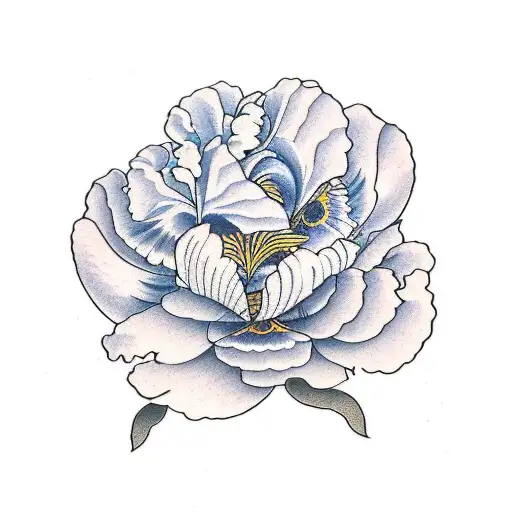 iris and peony tattoo design idea