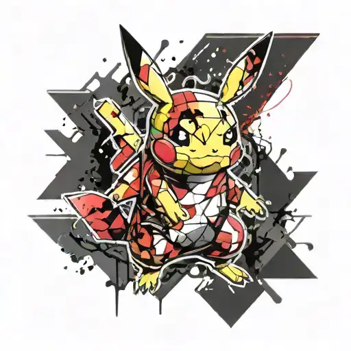 pikachu gym tattoo design idea