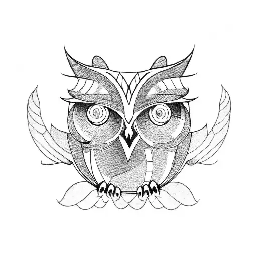  tattoo of an old school owl tattoo design idea