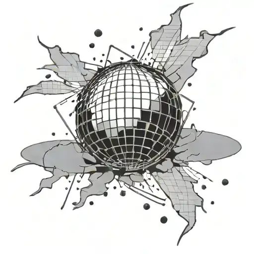 mirrorball broken tattoo design idea