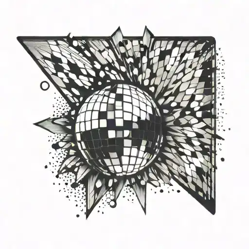 mirrorball broken tattoo design idea