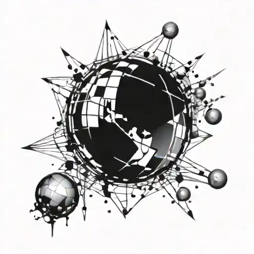 mirrorball broken tattoo design idea