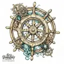 ship wheel tattoo design idea