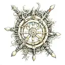 ship wheel tattoo design idea