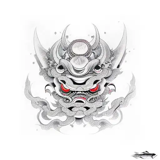 mascara oni tattoo design idea