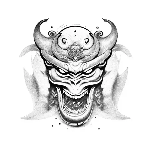 mascara oni tattoo design idea
