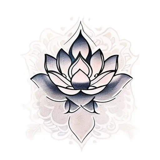 A traditional tattoo of a lotus flower floating in water, symbolizing the client's love for meditation and peace tattoo design idea