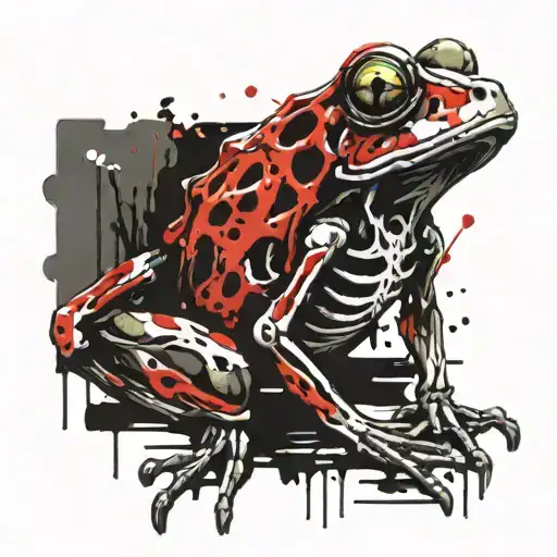 frog skeleton tattoo design idea