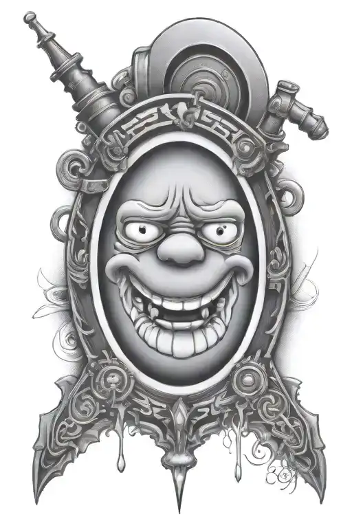 Homer Simpson with a bottle of beer tattoo design idea