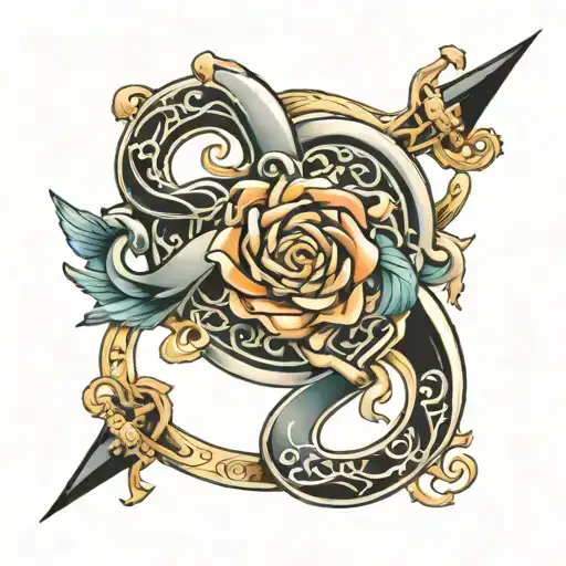 bound scroll tattoo design idea