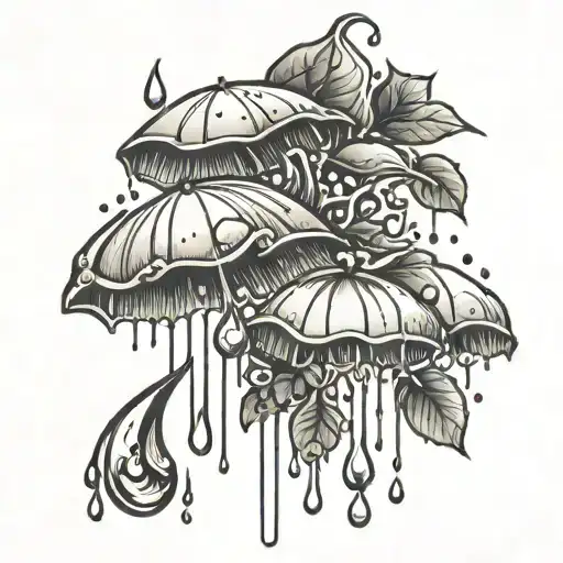 raindrops falling tattoo design idea