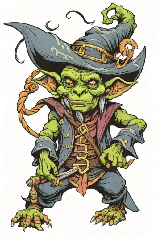 goblin wizard tattoo design idea