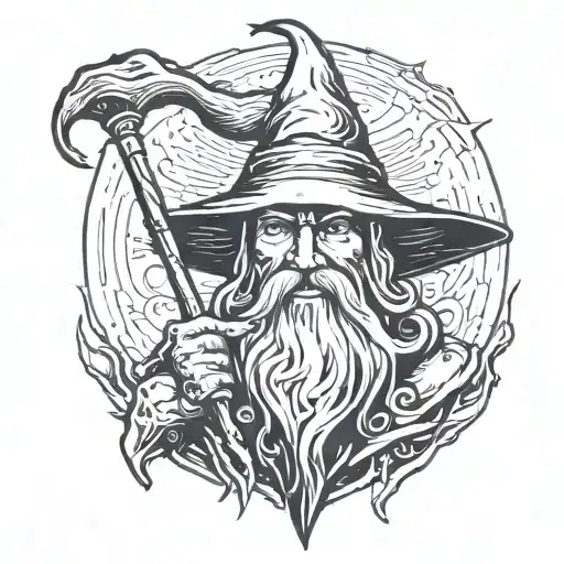 wizard tattoo design idea