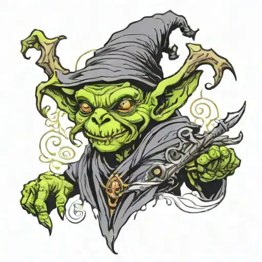goblin wizard tattoo design idea