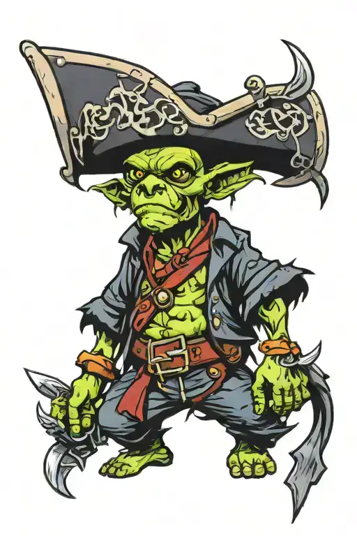 pirate goblin tattoo design idea