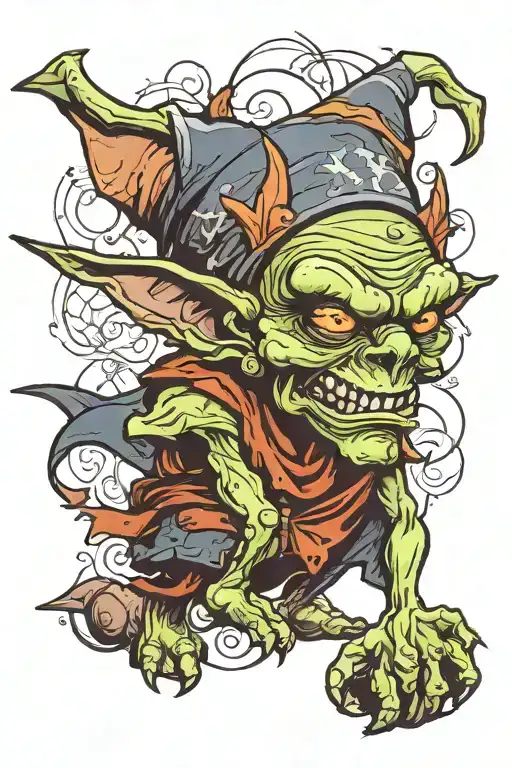 goblin wizard tattoo design idea