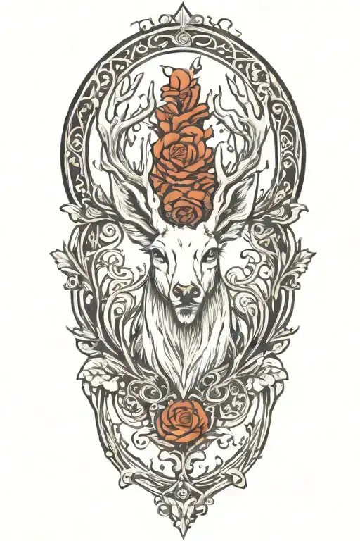 white stag tattoo design idea