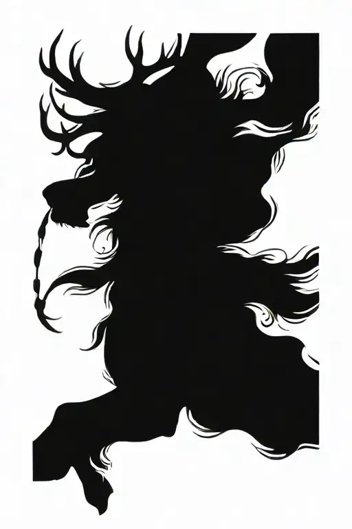 white stag tattoo design idea