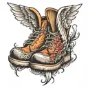 shoes with wings tattoo design idea