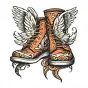 shoes with wings tattoo design idea