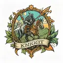 knight camping tattoo design idea