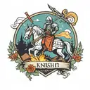knight camping tattoo design idea