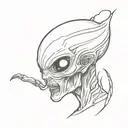 alien smoking tattoo design idea