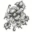 raindrops falling tattoo design idea