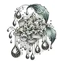 raindrops falling tattoo design idea