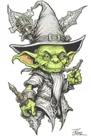 goblin wizard tattoo design idea