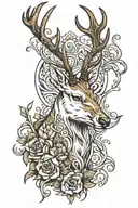 white stag tattoo design idea