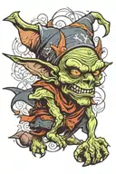 goblin wizard tattoo design idea