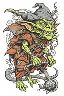 goblin wizard tattoo design idea