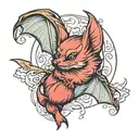 eastern red bat tattoo design idea