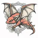 eastern red bat tattoo design idea