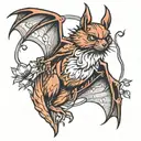 eastern red bat tattoo design idea