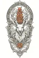 white stag tattoo design idea