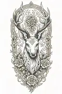 white stag tattoo design idea