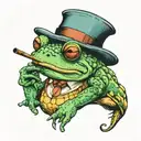 toad smoking a pipe tattoo design idea