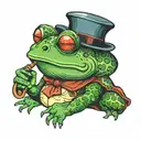 toad smoking a pipe tattoo design idea