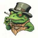 toad smoking a pipe tattoo design idea