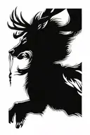 white stag tattoo design idea