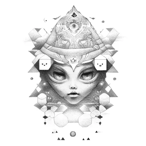 inner child and higher self together  tattoo design idea