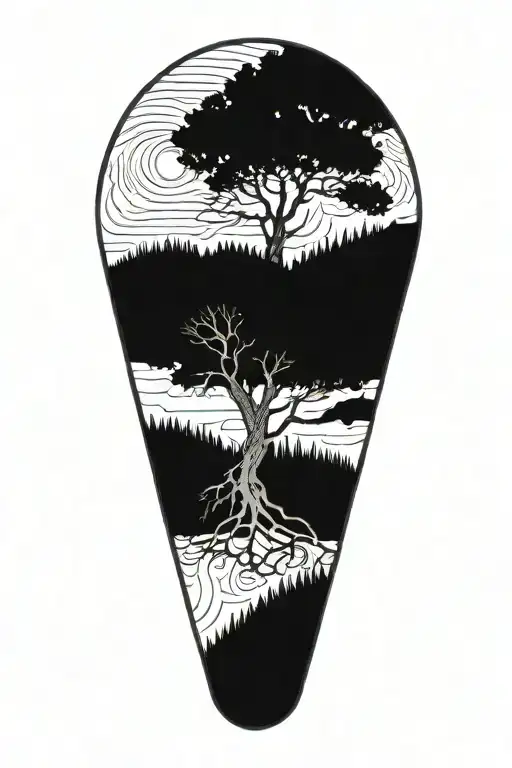 tree of life, Appalachin mountains, West Virginia state outline tattoo design idea