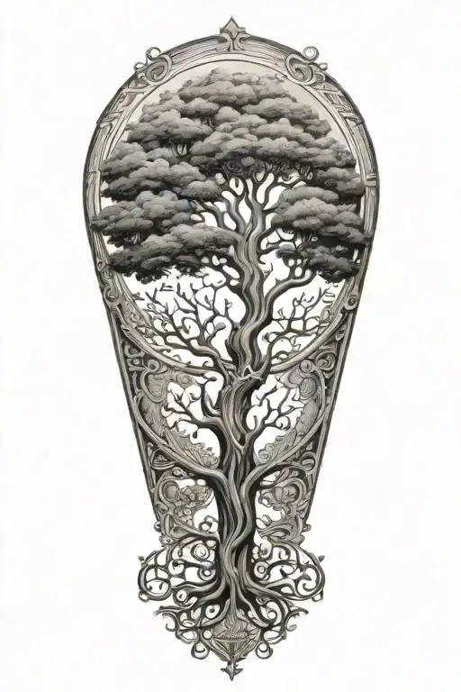 tree of life, sawyer, woodworking in West Virginia tattoo design idea