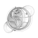 sun earth half moon tattoo design idea