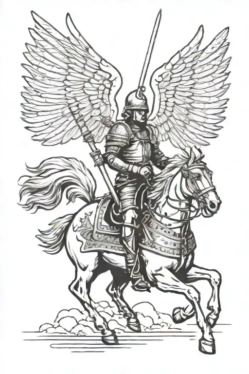 winged hussar warriors riding into battle  tattoo design idea
